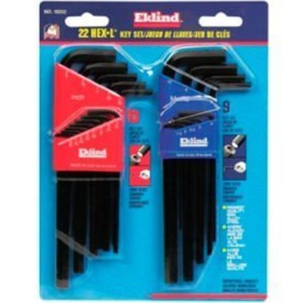 Eklind Eklind 10222 .05-3/8" & 1.5-10MM 22Pc. Metric & SAE Hex Key Set 10222